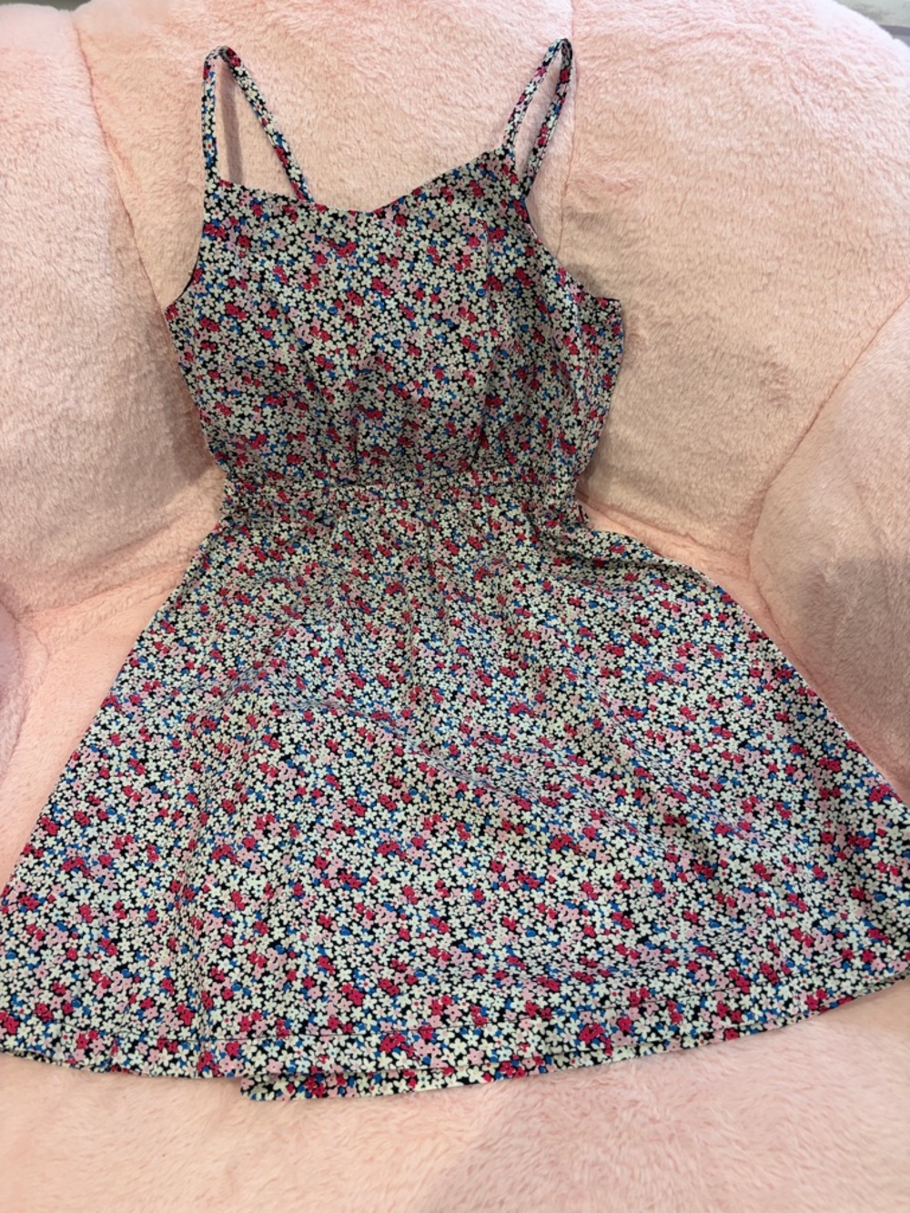 Gap floral open back pathetic strap dress size L EUC!